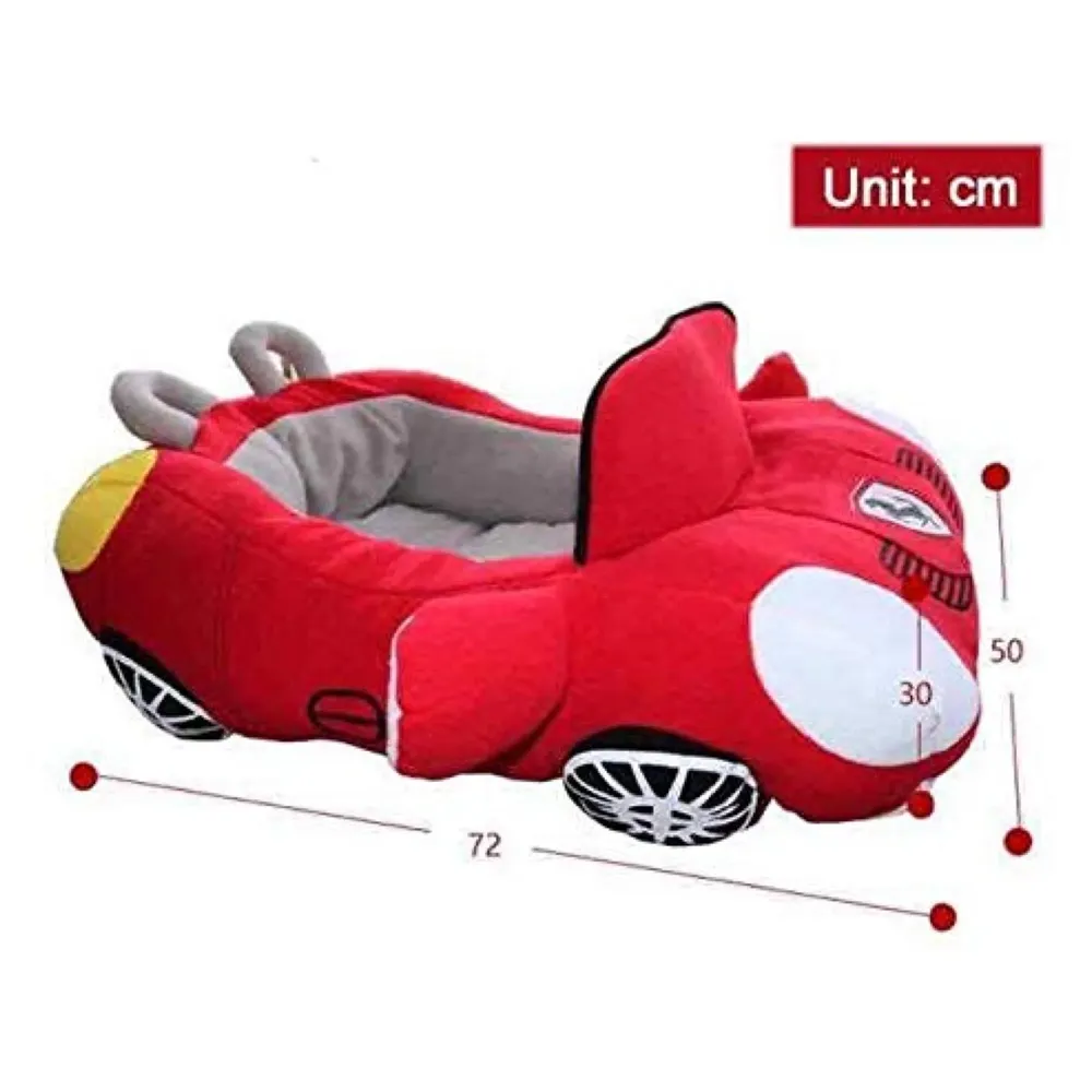 Cute Cozy Black Car Pet Beds Cover for Small to Medium Size Dog 27.6" X 19.7" X 7.9" (Red)