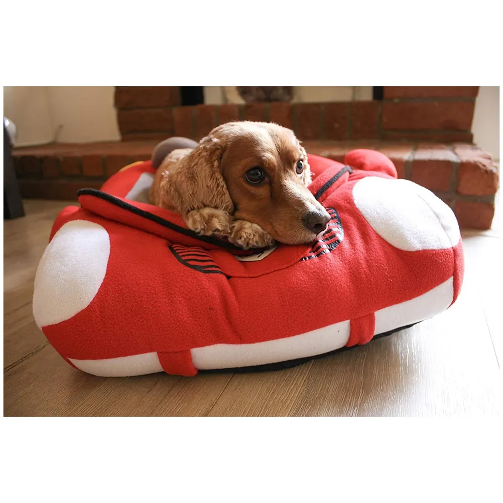 Cute Cozy Black Car Pet Beds Cover for Small to Medium Size Dog 27.6" X 19.7" X 7.9" (Red)