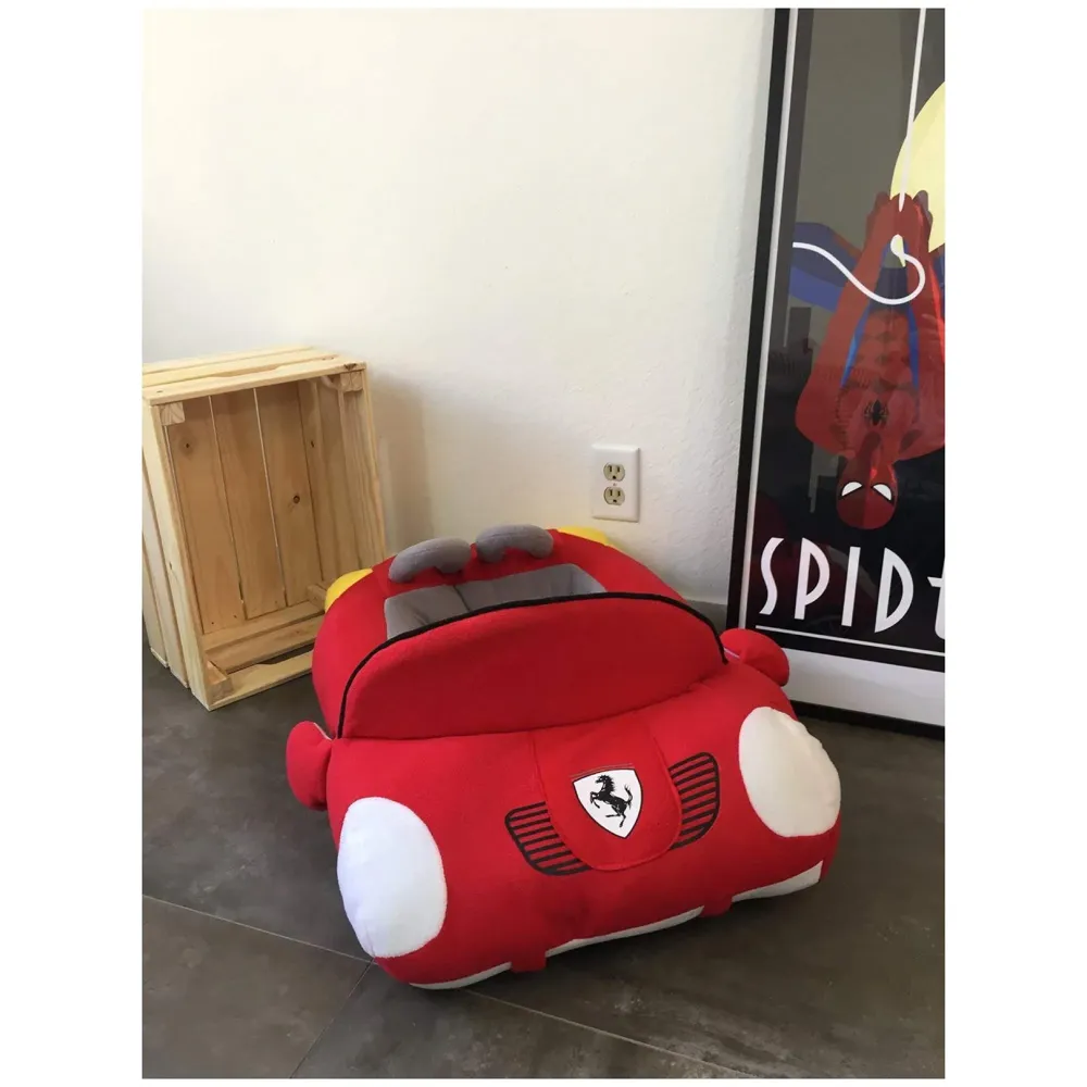 Cute Cozy Black Car Pet Beds Cover for Small to Medium Size Dog 27.6" X 19.7" X 7.9" (Red)