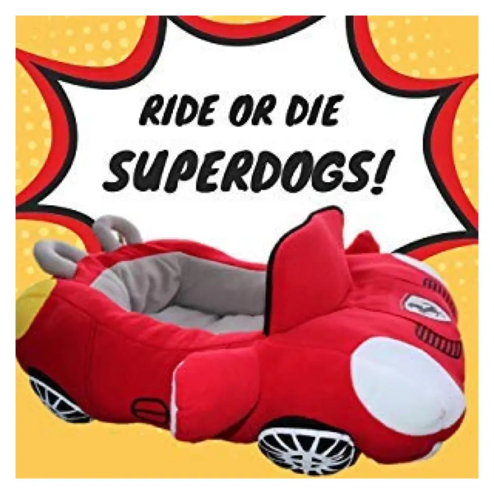 Cute Cozy Black Car Pet Beds Cover for Small to Medium Size Dog 27.6" X 19.7" X 7.9" (Red)