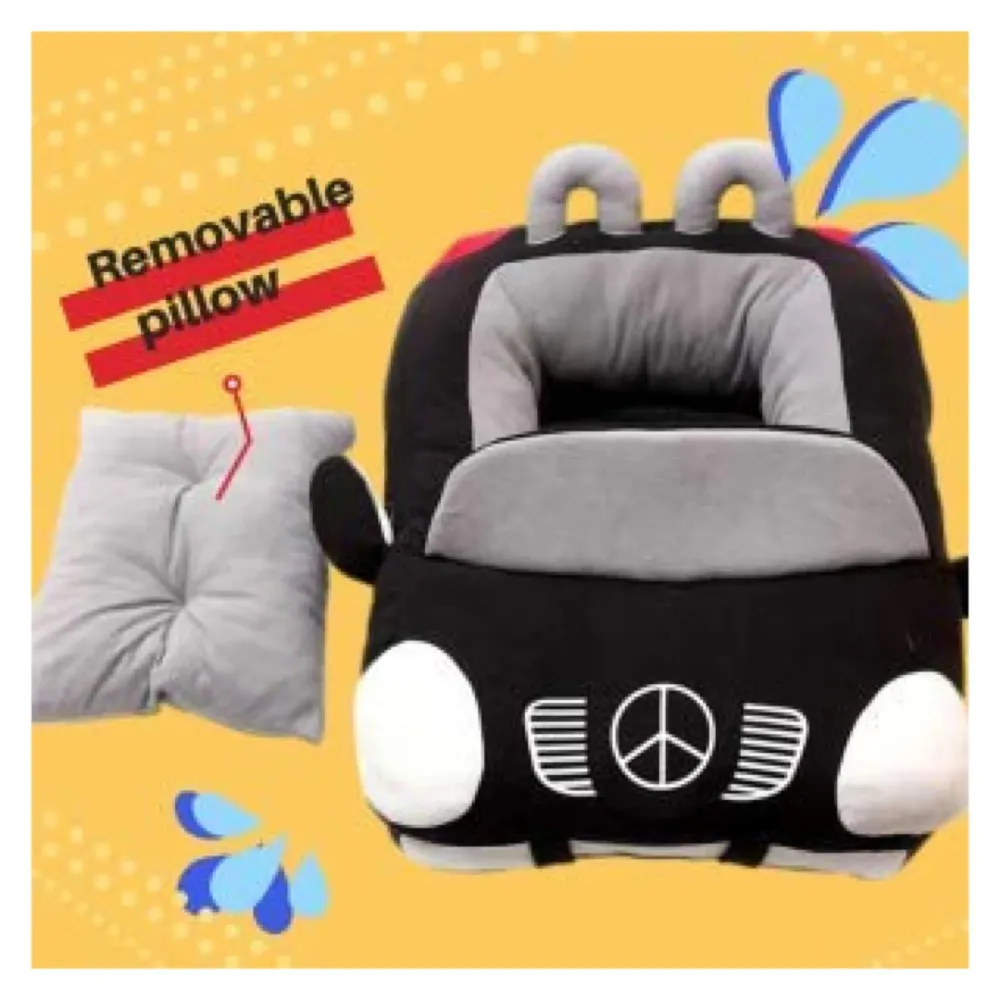 Cute Cozy Black Car Pet Beds Cover for Small to Medium Size Dog 27.6" X 19.7" X 7.9" (Black)