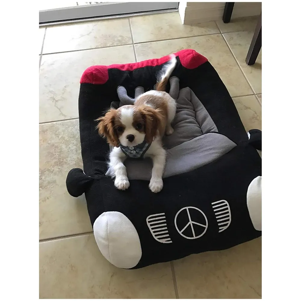 Cute Cozy Black Car Pet Beds Cover for Small to Medium Size Dog 27.6" X 19.7" X 7.9" (Black)