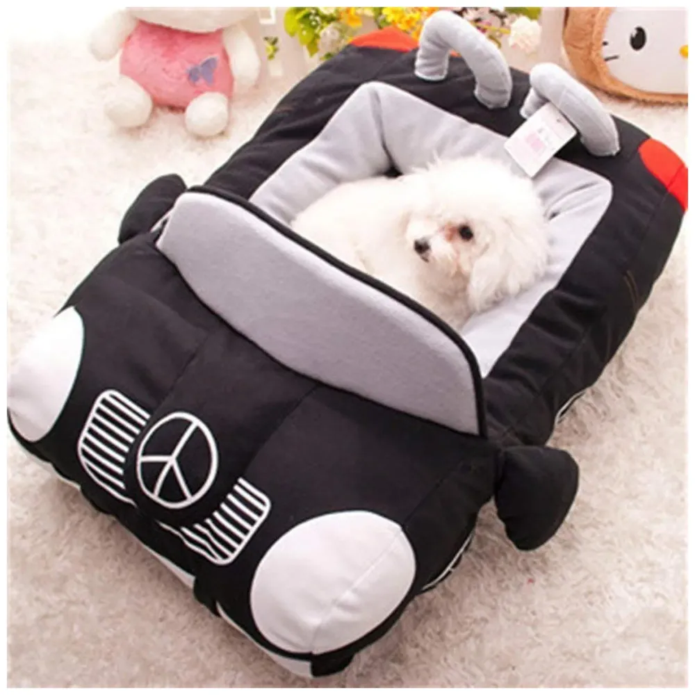 Cute Cozy Black Car Pet Beds Cover for Small to Medium Size Dog 27.6" X 19.7" X 7.9" (Black)