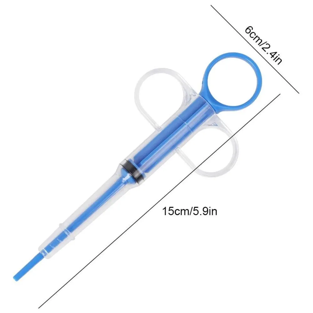 Pet Pill Dispenser, Pet Pill Tablet Shooter with Soft Silicone Tip, Medicine Feeding Dispenser Pill Pusher Water Dropper Feeding Kit for Dogs Cats Animals (Blue)