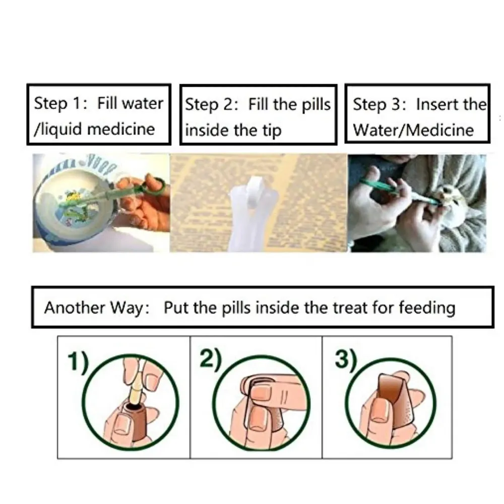 Pet Pill Dispenser, Pet Pill Tablet Shooter with Soft Silicone Tip, Medicine Feeding Dispenser Pill Pusher Water Dropper Feeding Kit for Dogs Cats Animals (Blue)