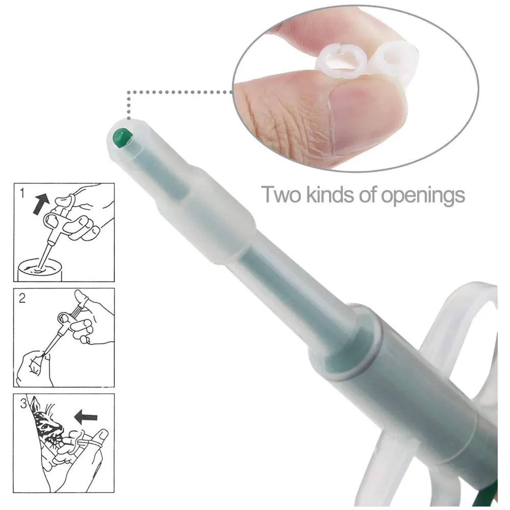 Pet Pill Dispenser, Pet Pill Tablet Shooter with Soft Silicone Tip, Medicine Feeding Dispenser Pill Pusher Water Dropper Feeding Kit for Dogs Cats Small Animals (Green)