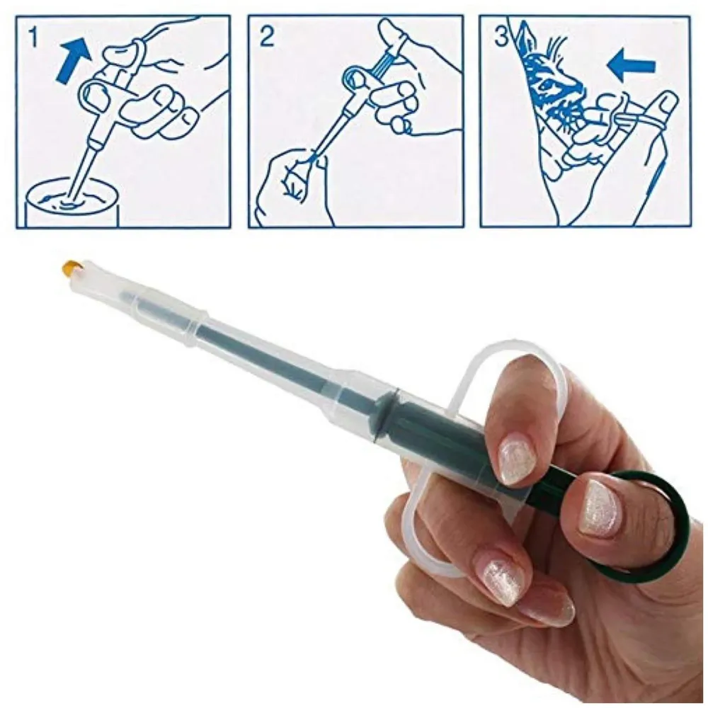 Pet Pill Dispenser, Pet Pill Tablet Shooter with Soft Silicone Tip, Medicine Feeding Dispenser Pill Pusher Water Dropper Feeding Kit for Dogs Cats Small Animals (Green)
