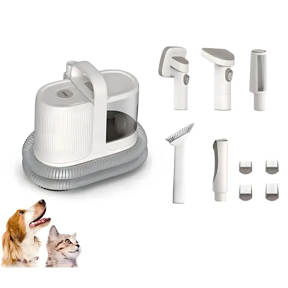 6 in 1 Ultimate Pro Dog Grooming Kit, Pet Trimmer With Vacuum Suction 99% Hair, Pet Grooming with 5 Proven Tools, 2L Large-Capacity Easy Empty Dustbin for Dogs Cats Animals