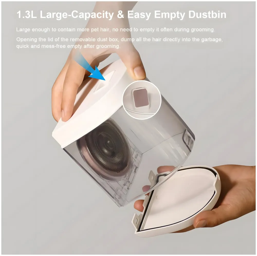 6 in 1 Ultimate Pro Dog Grooming Kit, Pet Trimmer With Vacuum Suction 99% Hair, Pet Grooming with 5 Proven Tools, 2L Large-Capacity Easy Empty Dustbin for Dogs Cats Animals