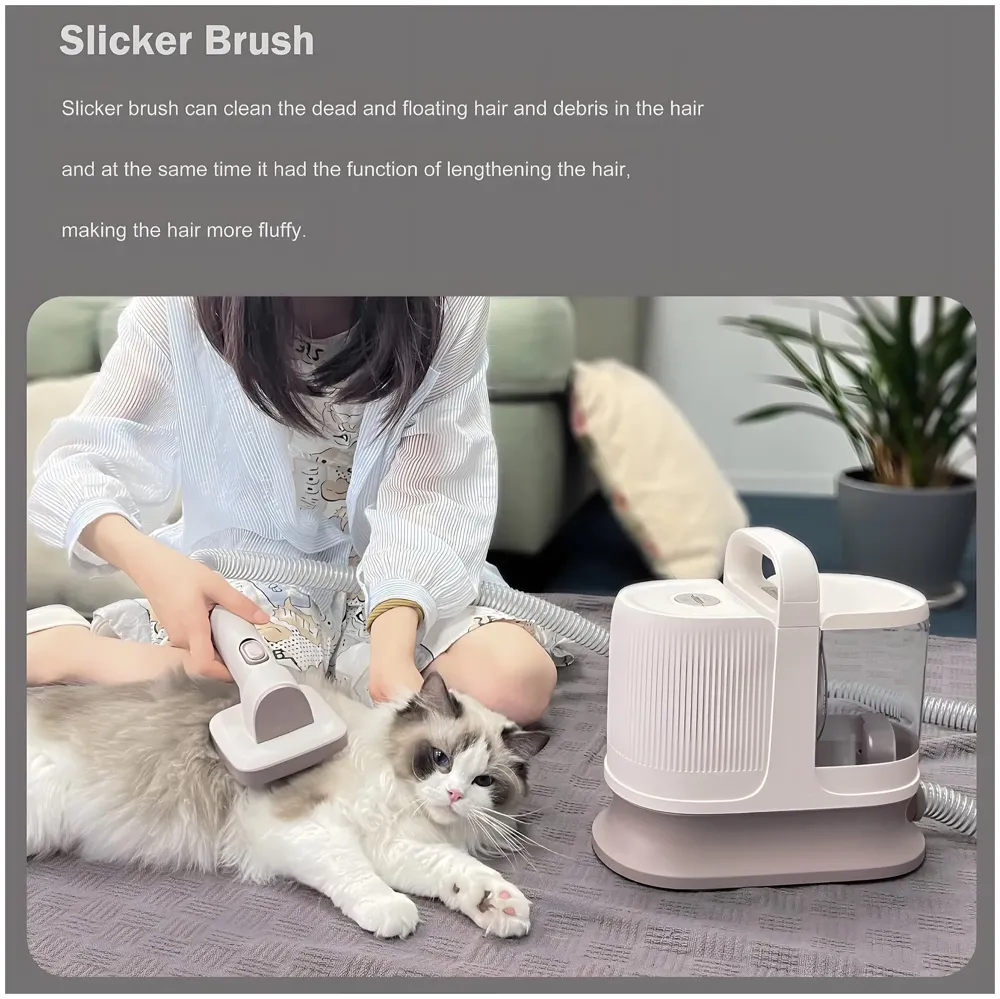 6 in 1 Ultimate Pro Dog Grooming Kit, Pet Trimmer With Vacuum Suction 99% Hair, Pet Grooming with 5 Proven Tools, 2L Large-Capacity Easy Empty Dustbin for Dogs Cats Animals