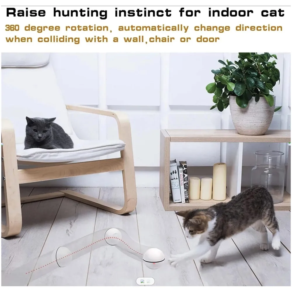 Automatic Ball Self Rotating Ball Pet Toy Ball for Dogs, Cats, Kittens for Fun & Exercise, Battery Powered.