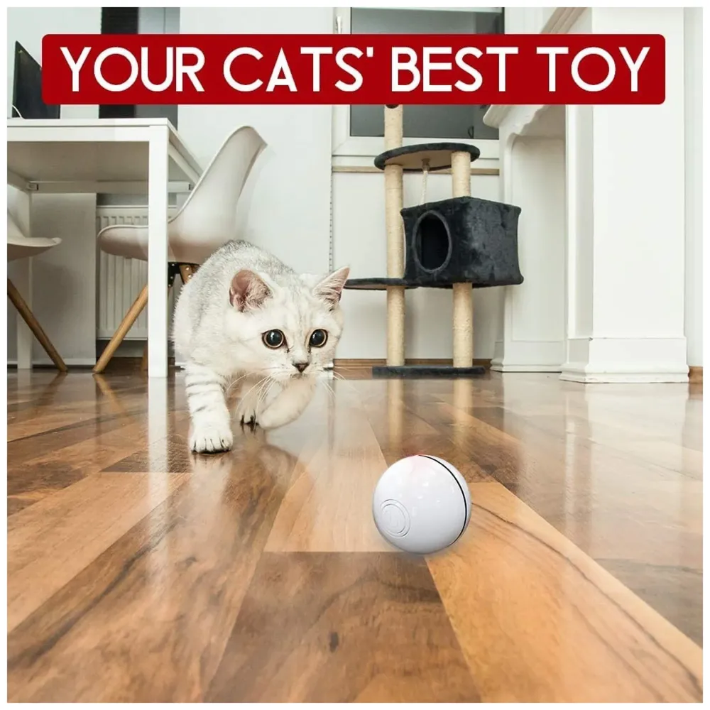 Smart Automatic 360 Self-Rotating Pet Toy Ball for Dogs, Cats, Kittens for Fun & Exercise, Battery Powered. (Pink)