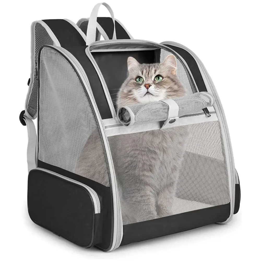 Pet Carrier Backpack for Dogs and Cats Puppies Birds, Fully Ventilated Mesh, Designed for Travel Hiking Walking Outdoor Use (Black) 7 Kgs Load Capacity