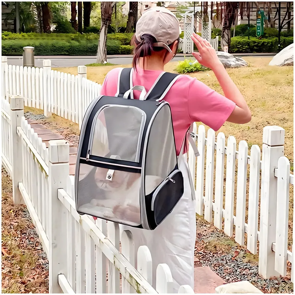 Pet Carrier Backpack for Dogs and Cats Puppies Birds, Fully Ventilated Mesh, Designed for Travel Hiking Walking Outdoor Use (Black) 7 Kgs Load Capacity - 8