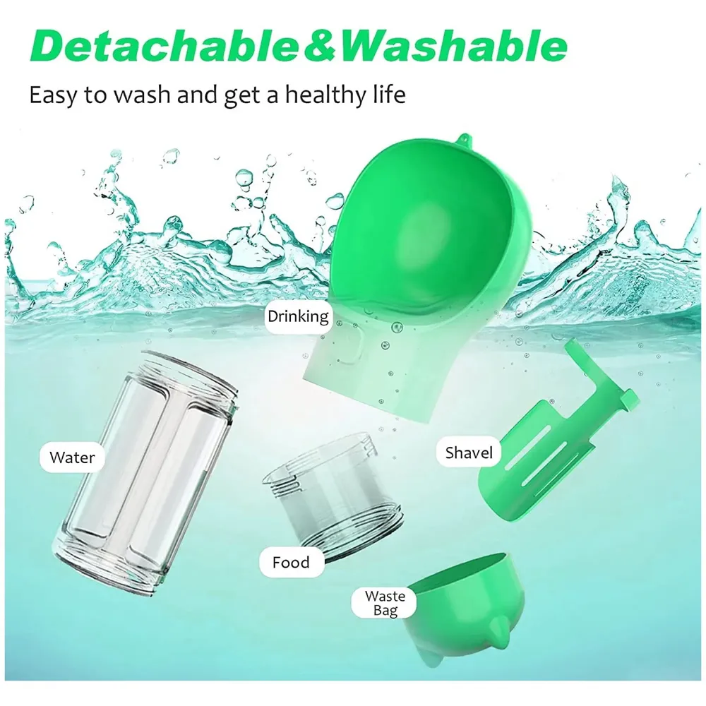 Leak-Free, Portable Water Bottles for Dogs Water Dispenser with Feeding and Drinking Features for Dogs Lightweight Canine Pet Water Dispenser for Travel and Walking, 300ml