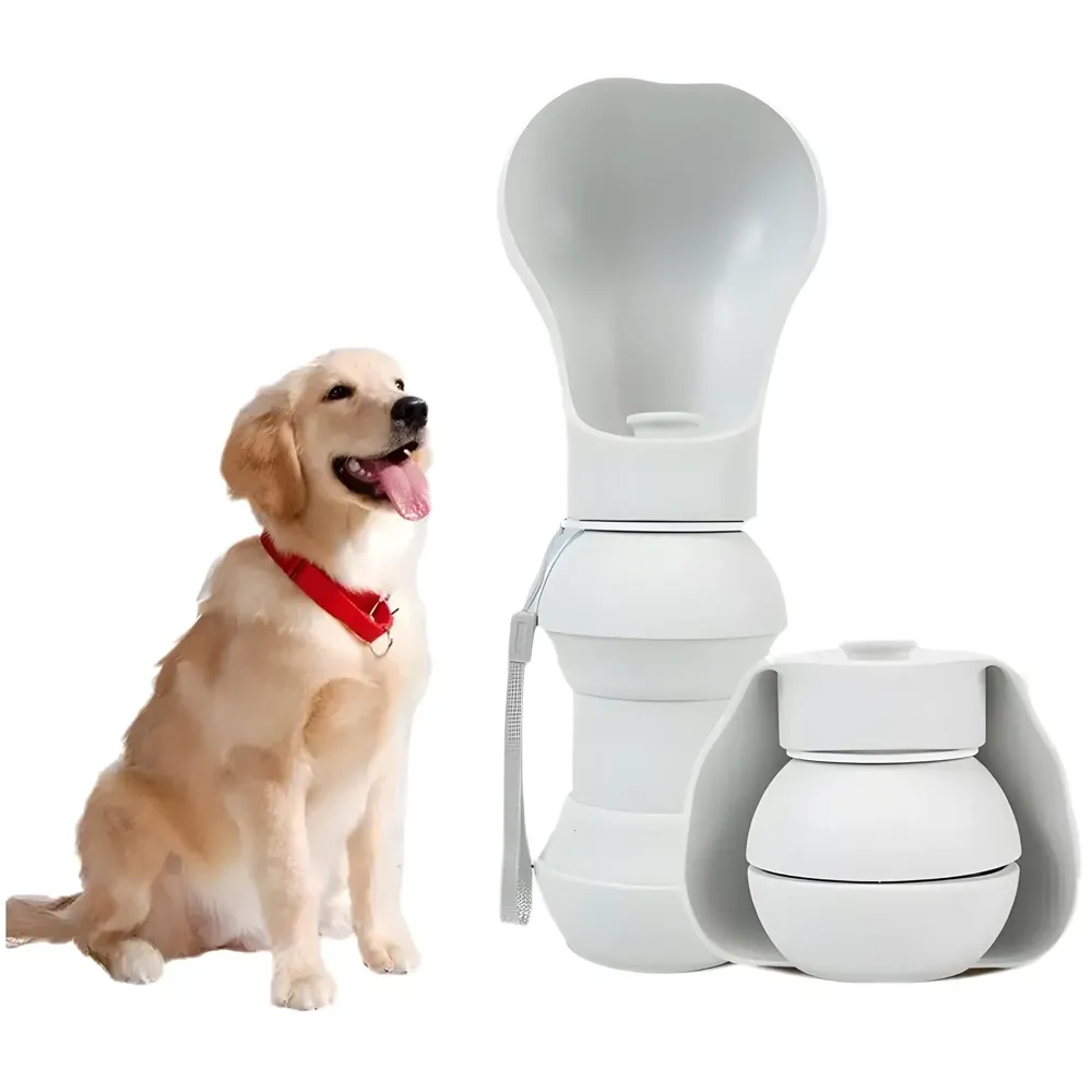 pet Water Bottle Foldable Portable for Dogs Water Dispenser with Feeding and Drinking Lightweight for Travel and Walking, Collapsible, 30cm x 12cm