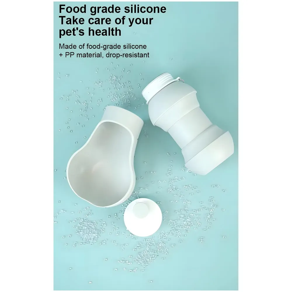 pet Water Bottle Foldable Portable for Dogs Water Dispenser with Feeding and Drinking Lightweight for Travel and Walking, Collapsible, 30cm x 12cm