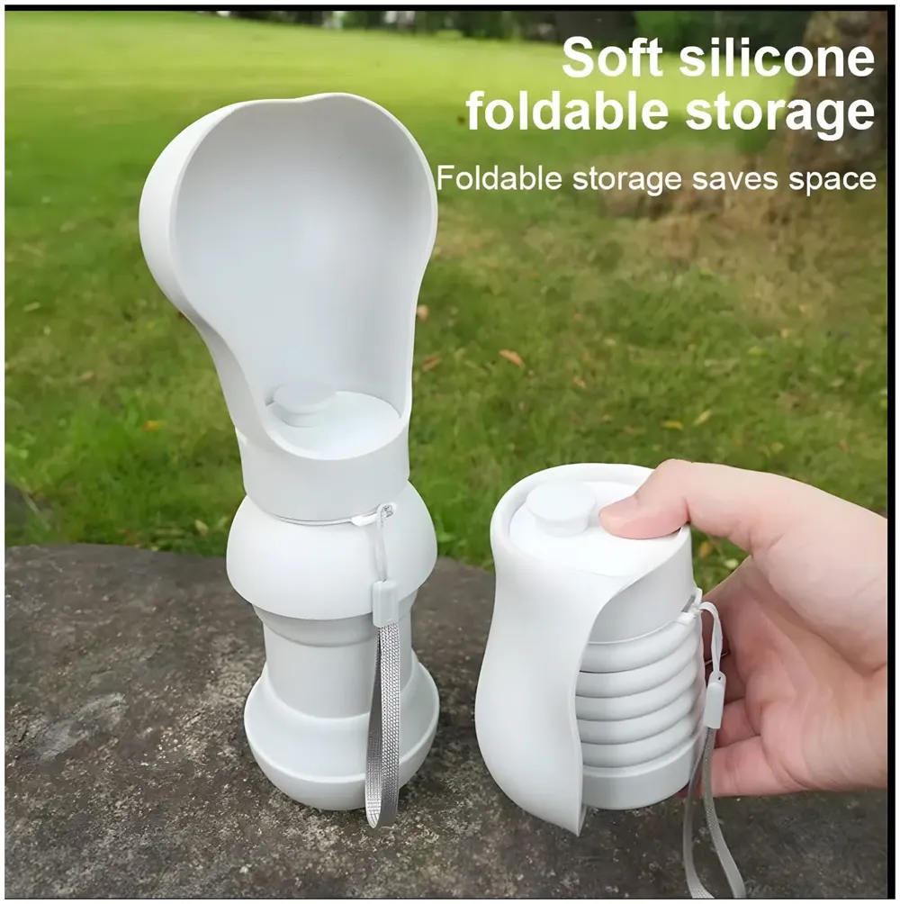 pet Water Bottle Foldable Portable for Dogs Water Dispenser with Feeding and Drinking Lightweight for Travel and Walking, Collapsible, 30cm x 12cm