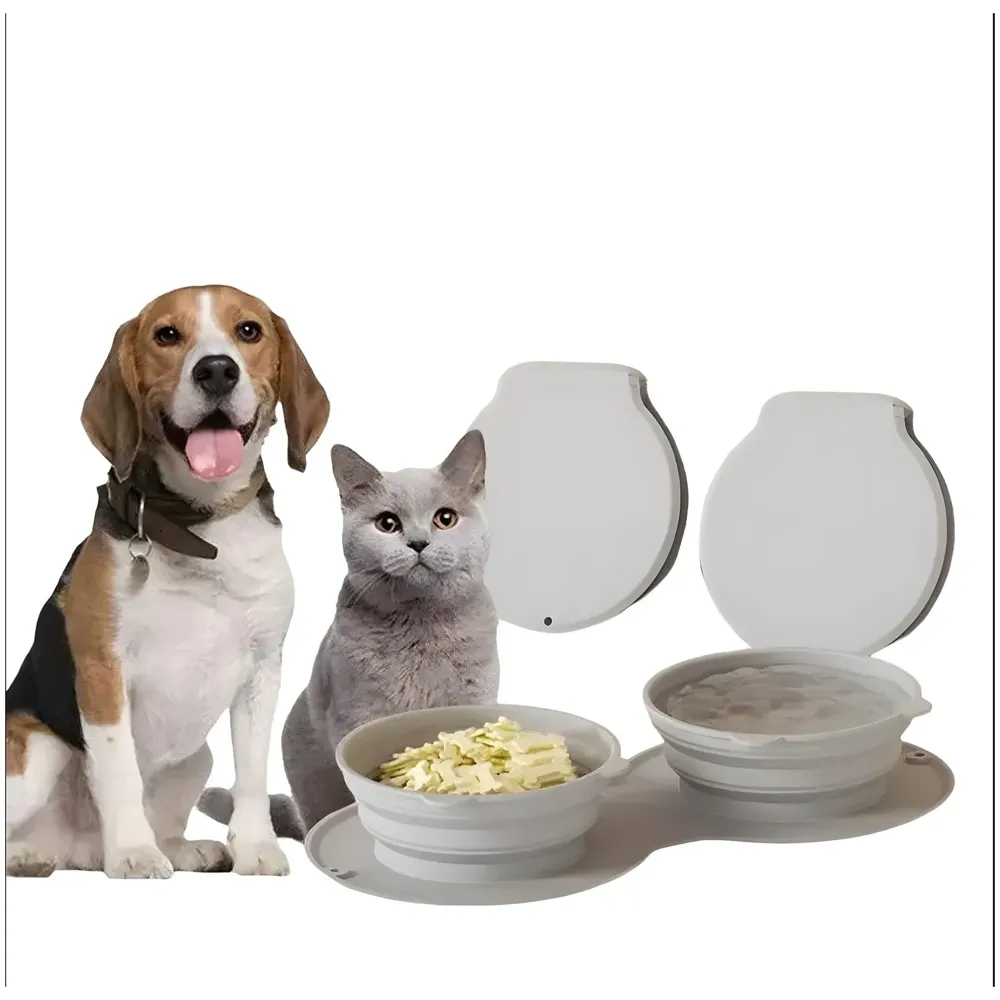Foldable Collapsible Pet Bowl Dog Water and Food Bowl No Spill No-Slip Pet Water Dispenser 1.5L Slow Drinking Bowl for Dogs and Cats Silicone - 36cm x 5.5cm