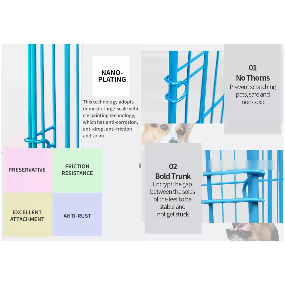 24 Inch Pet cage, Dog Cage Double Door with Removable Tray and Paw Protector Crate Carrier Play Pen pet House Fence Kennel (Regular - 24 x 20 Inch) - 7