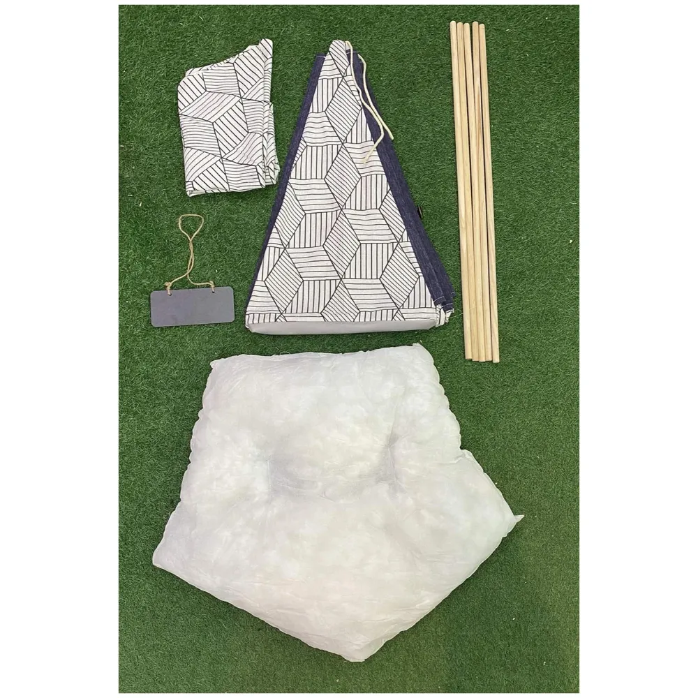 Pet Tent House Canopy Dog & Cat Bed with Cushion- Luxury Dog Tents & Pet Houses with Cushion & Blackboard for Name 60cm X 50cm