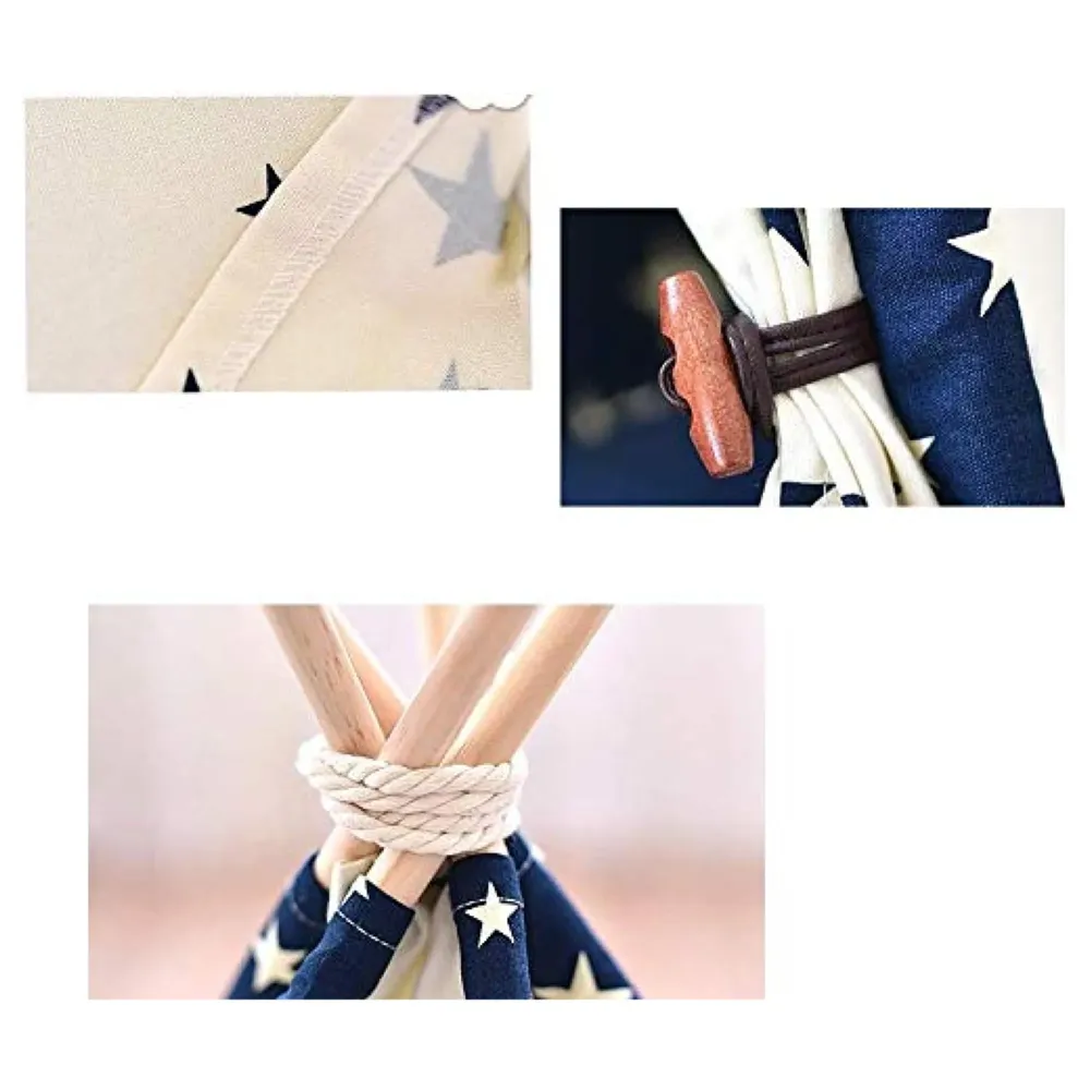 Stars Pet Tent House Canopy Dog & Cat Bed with Cushion- Luxury Dog Tents & Pet Houses with Cushion & Blackboard for Name 60cm X 50cm - 3