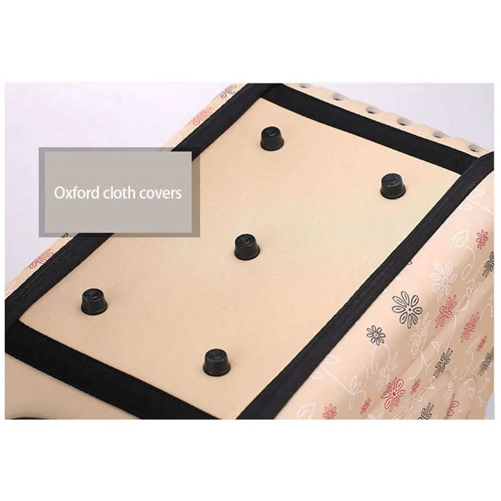 Portable Breathable EVA Car Soft Fabric Pet Carrier Folding Outdoor Storage Puppy Travel Transport Bag Pack for Dog Cat 43 x 38 x 30 cm (Beige) - 5