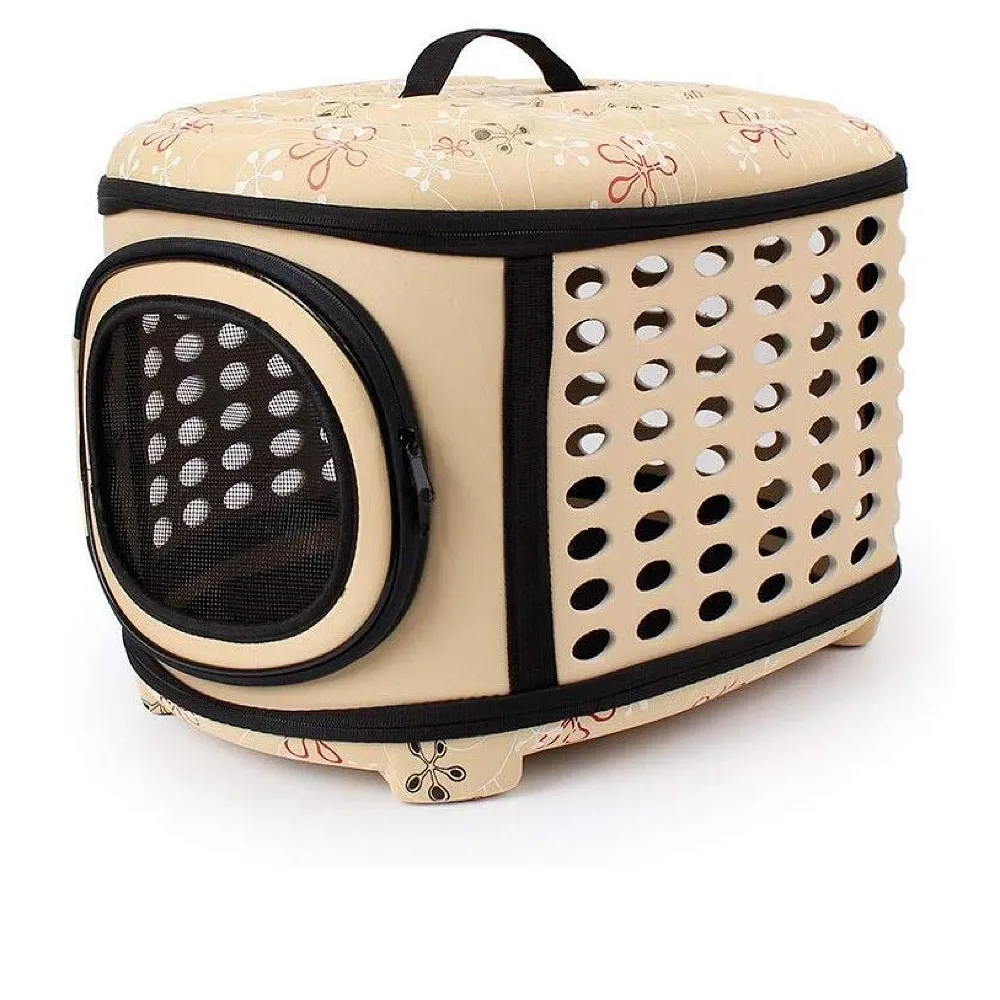 Pet Carrier EVA Soft Fabric 43 x 38 x 30 cm Beige for Dog Cat Premium