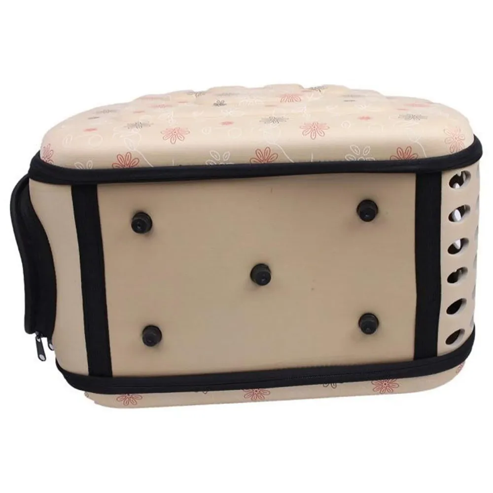 Pet Carrier, Hard Cover Portable Tote Soft Breathable Comfort Transport Shoulder Bag for Small cat Dog – 42 x 26 x 32cm (Beige)