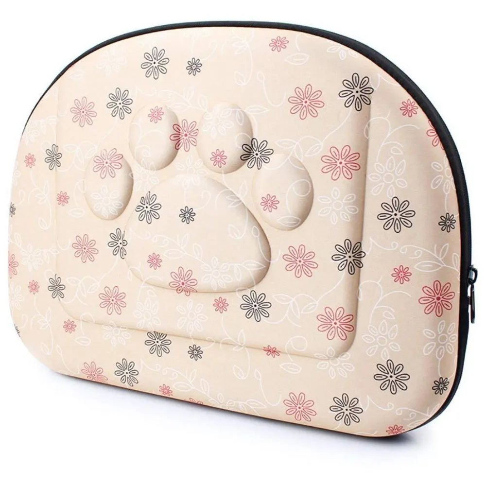 Pet Carrier, Hard Cover Portable Tote Soft Breathable Comfort Transport Shoulder Bag for Small cat Dog – 42 x 26 x 32cm (Beige)