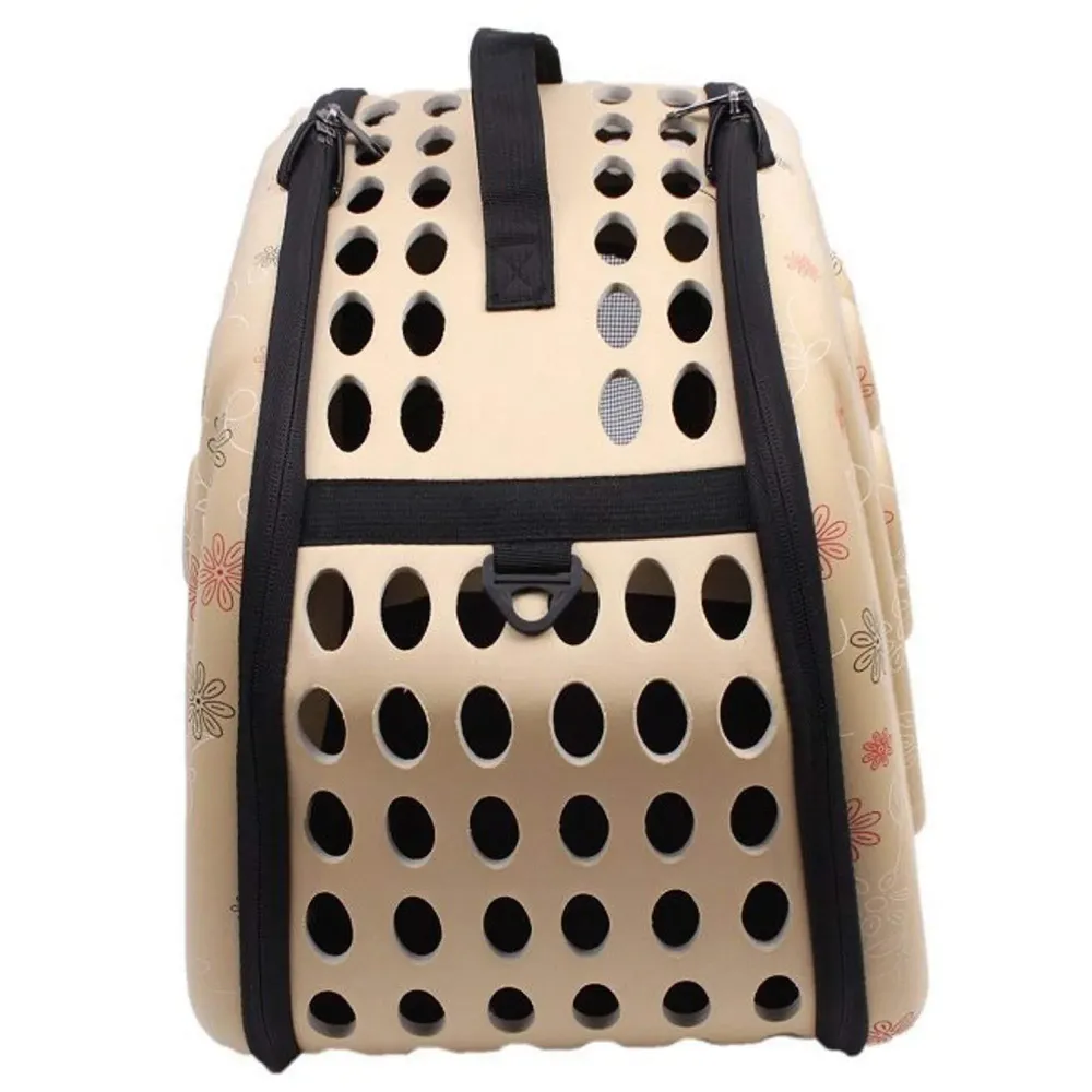 Pet Carrier, Hard Cover Portable Tote Soft Breathable Comfort Transport Shoulder Bag for Small cat Dog – 42 x 26 x 32cm (Beige)