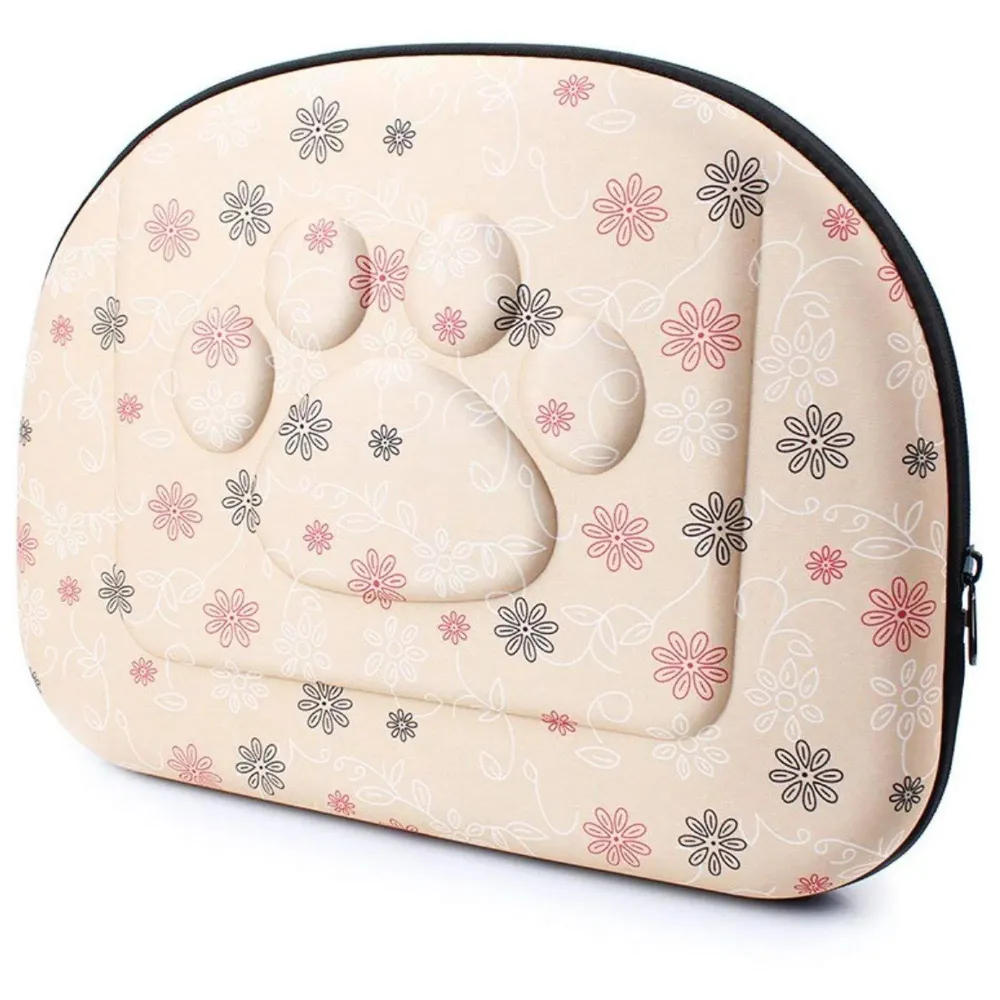 Pet Carrier, Hard Cover Portable Tote Soft Breathable Comfort Transport Shoulder Bag for Small cat Dog – 42 x 26 x 32cm (Beige)