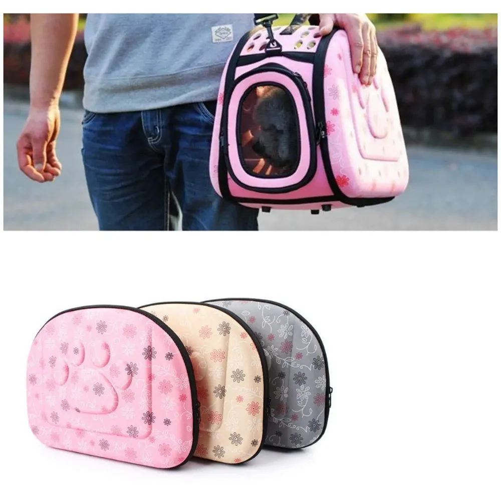 Pet Carrier, Hard Cover Portable Tote Soft Breathable Comfort Transport Shoulder Bag for Small cat Dog – 42 x 26 x 32cm (Charcoal)