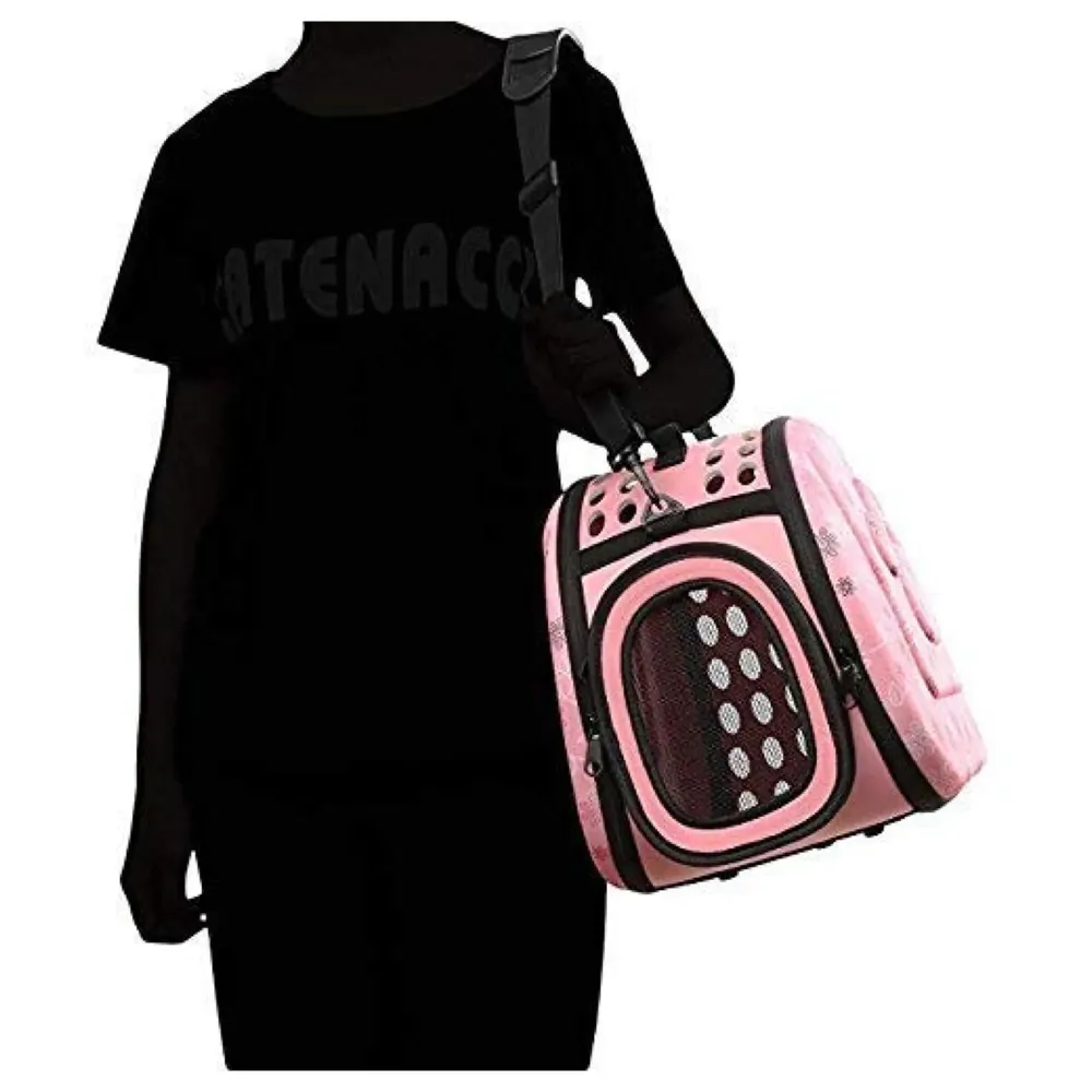 Pet Carrier, Hard Cover Portable Tote Soft Breathable Comfort Transport Shoulder Bag for Small cat Dog – 42 x 26 x 32cm (Pink) - 2