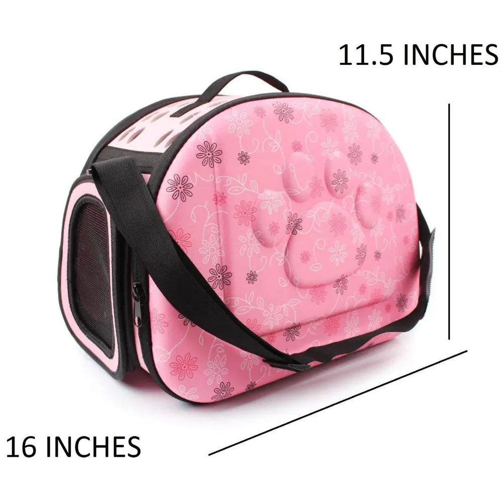 Pet Carrier, Hard Cover Portable Tote Soft Breathable Comfort Transport Shoulder Bag for Small cat Dog – 42 x 26 x 32cm (Pink)