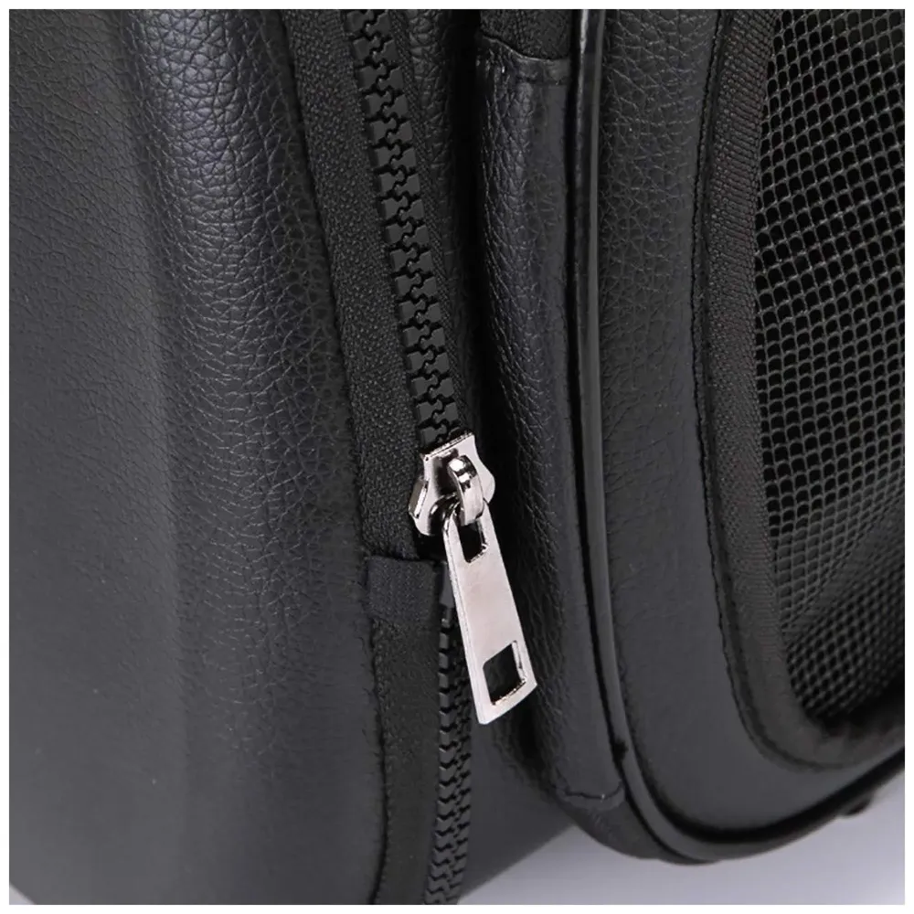 Pet Carrier, Solid Colours Hard Cover Portable Tote Soft Breathable Comfort Transport Shoulder Bag for Small cat Dog – 42 x 26 x 32cm (Black) - 2
