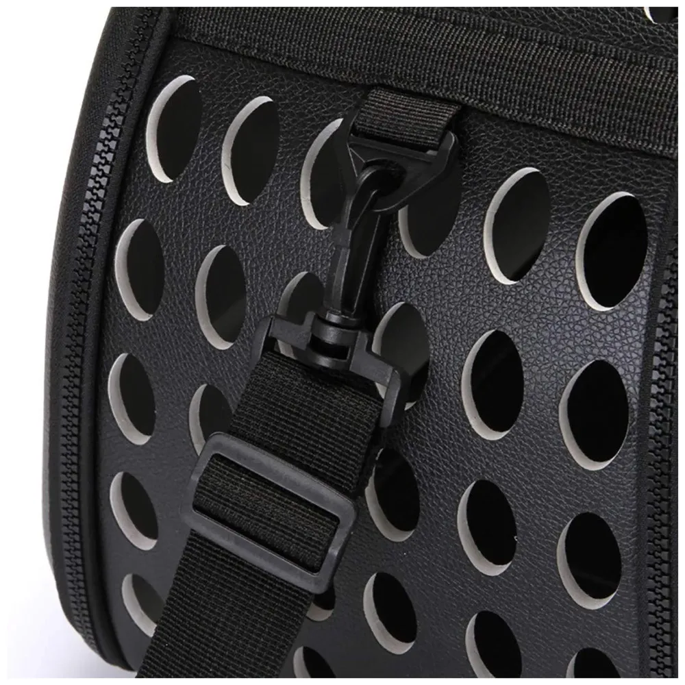 Pet Carrier, Solid Colours Hard Cover Portable Tote Soft Breathable Comfort Transport Shoulder Bag for Small cat Dog – 42 x 26 x 32cm (Black) - 5