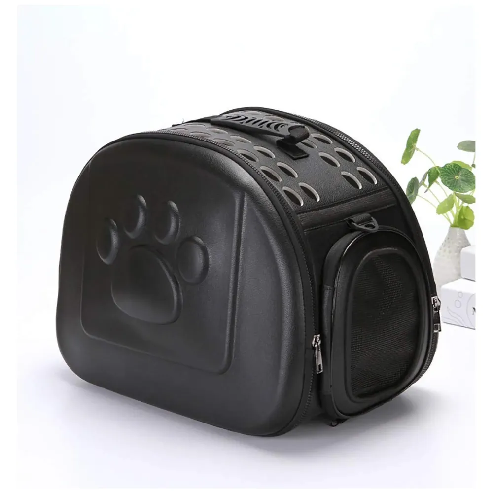 Pet Carrier, Solid Colours Hard Cover Portable Tote Soft Breathable Comfort Transport Shoulder Bag for Small cat Dog – 42 x 26 x 32cm (Black)