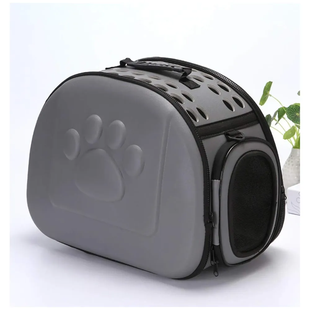 Pet Carrier, Solid Colours Hard Cover Portable Tote Soft Breathable Comfort Transport Shoulder Bag for Small cat Dog – 42 x 26 x 32cm (Grey)