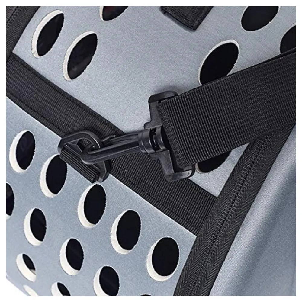 Pet Carrier, Solid Colours Hard Cover Portable Tote Soft Breathable Comfort Transport Shoulder Bag for Small cat Dog – 42 x 26 x 32cm (Grey) - 2