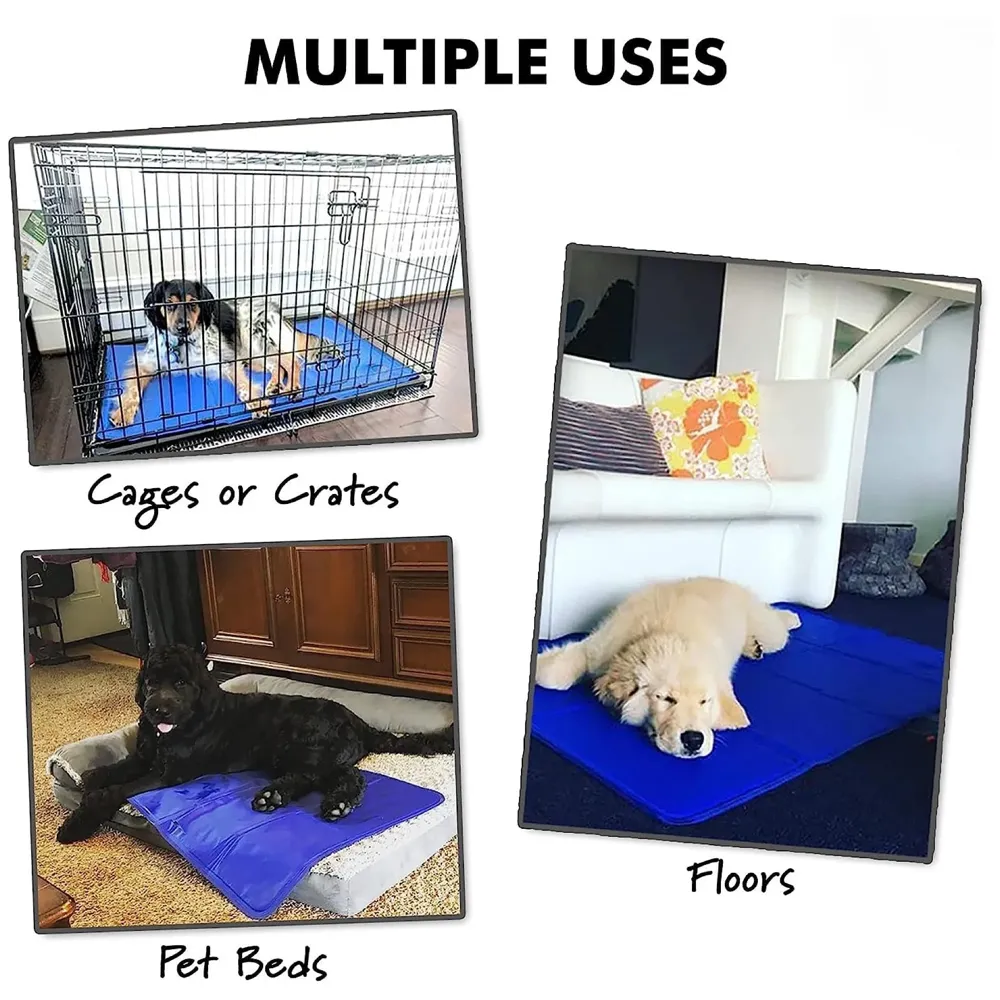 50 x 40 Cm Dog Cooling Mat Pad for Kennels, Crates and Beds, Pressure Activated Non-Toxic, Durable Solid Self Cooling Gel Material. No Refrigeration or Electricity Needed