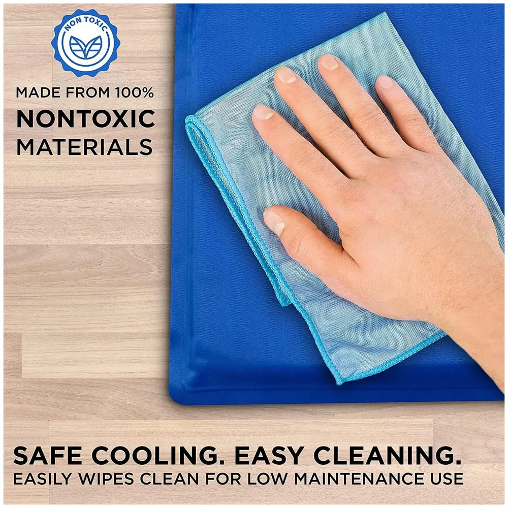 50 x 40 Cm Dog Cooling Mat Pad for Kennels, Crates and Beds, Pressure Activated Non-Toxic, Durable Solid Self Cooling Gel Material. No Refrigeration or Electricity Needed