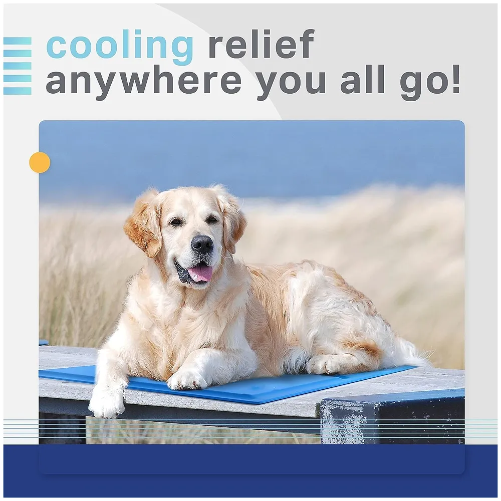 90 x 50 Cm Dog Cooling Mat Pad for Kennels, Crates and Beds, Pressure Activated Non-Toxic, Durable Solid Self Cooling Gel Material. No Refrigeration or Electricity Needed 36 inch x Premium