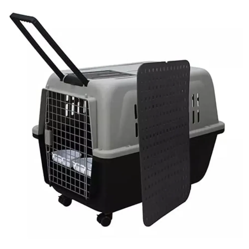 40 Inch Pet Travel Carrier Dog Cat Large with Wheels Crate Plastic Folding Collapsible Kennel Transport Box Pet Cage 40 x 29 x27 Inch