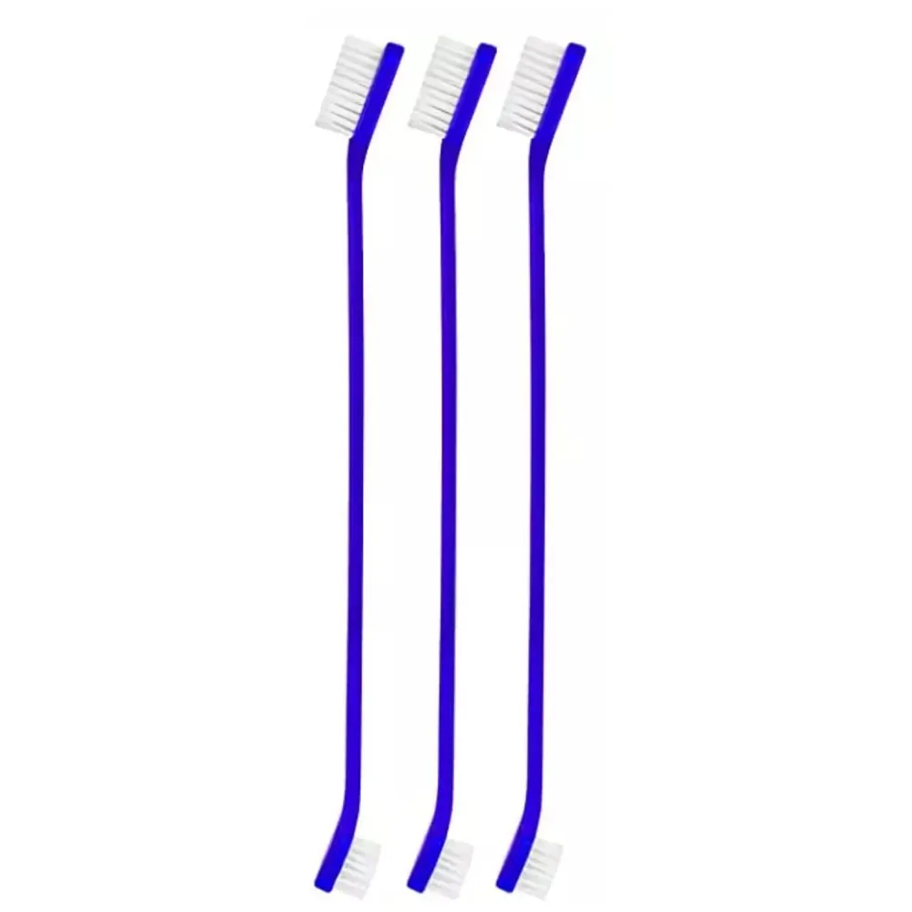 Dog Toothbrush Set of 3 – Dual Headed Dental Hygiene Brushes for Small to Large Dogs, Cats