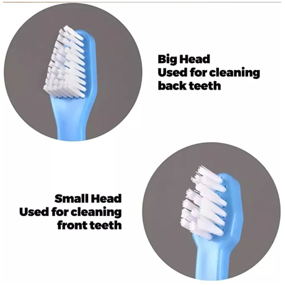 Dog Toothbrush Set of 3 – Dual Headed Dental Hygiene Brushes for Small to Large Dogs, Cats - 6