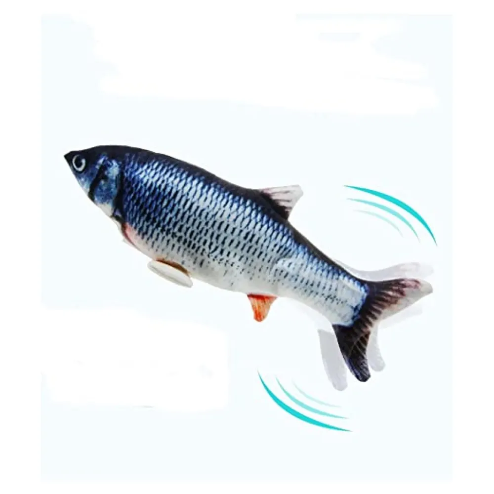Simulation Jumping Electric Fish Cat Toys for Kittens, Wagging Fish Tail Toy, Cat Plush Toy,Cat Toy,Catnip Toy, USB Powered,Simulation Catfish Toy