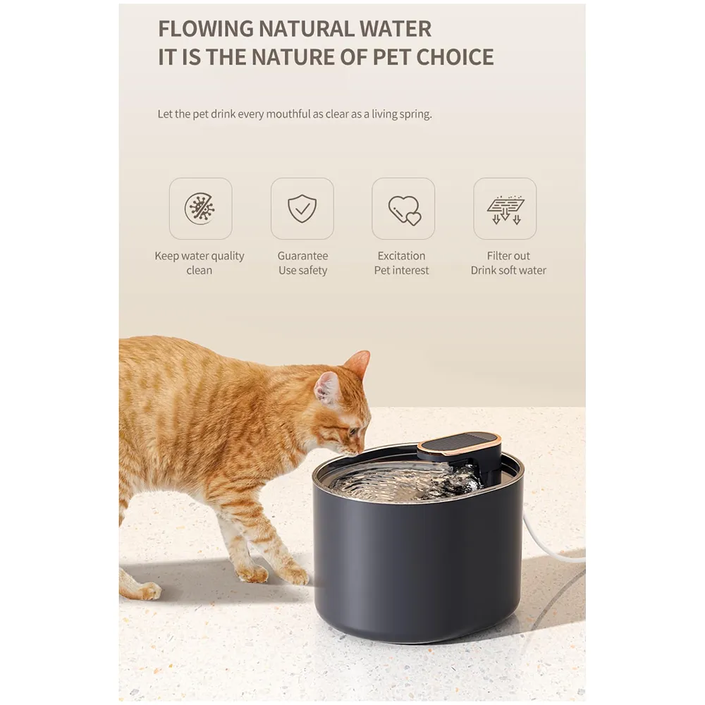 Pet Fountain Filter 20 x 17 x 15.5 cm Black Round Running Water Premium