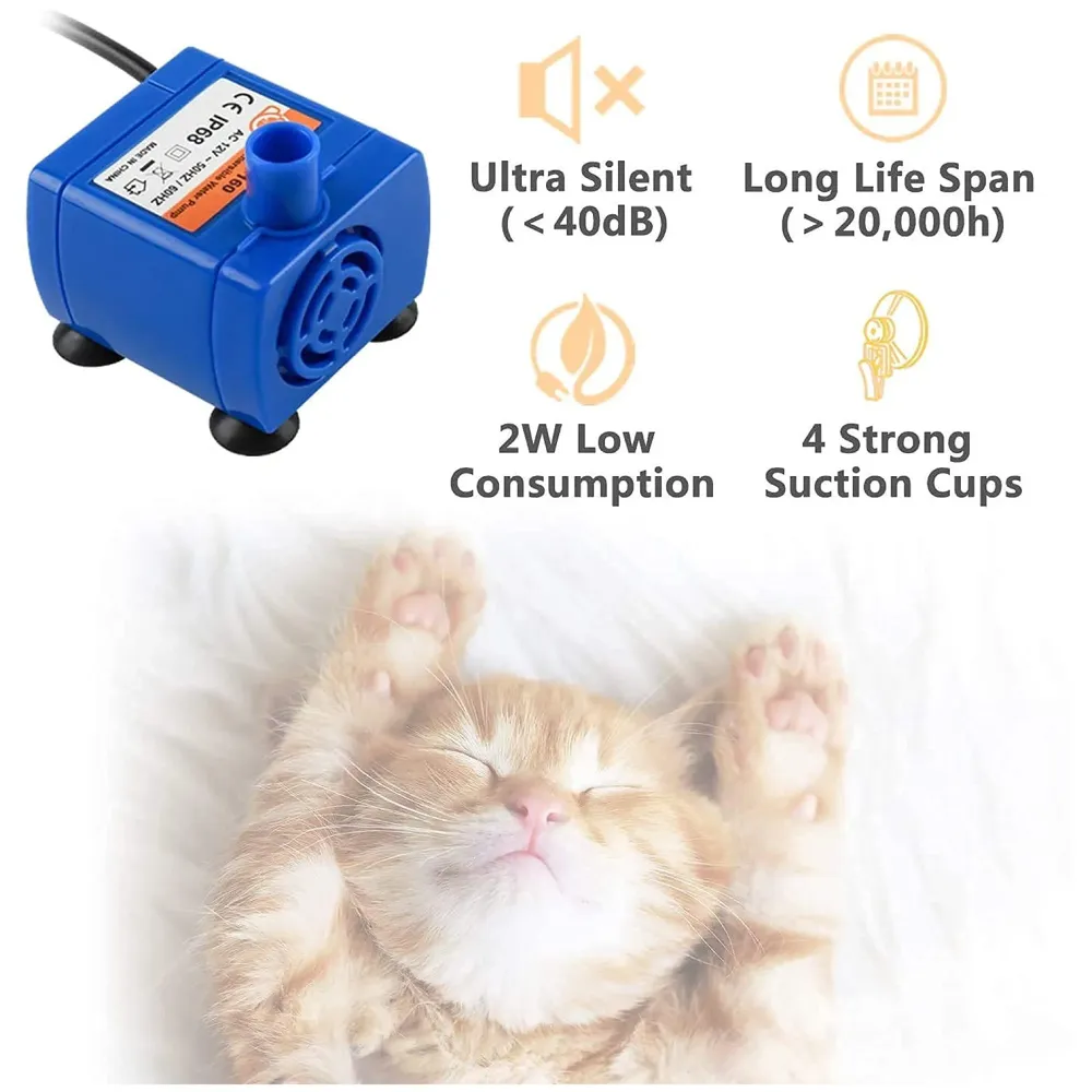 Cat Pet Fountain with FilterUltra Quiet Cat Drinking Fountain with Filter, Automatic Pet Water Fountain for Cats and Small Dogs