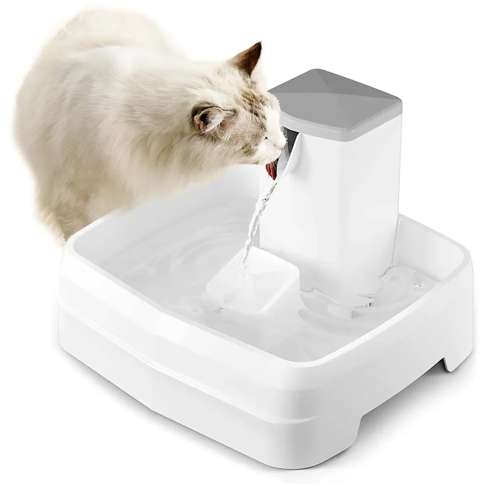 Pet Fountain Square, Automatic Cat & Dog Water Fountain with Filter, Ideal for Multiple Pets